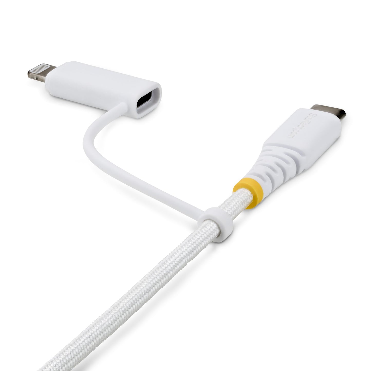 StarTech.com 2m (6ft) 2-in-1 Rugged USB-C Charging Cable with Lightning Adapter