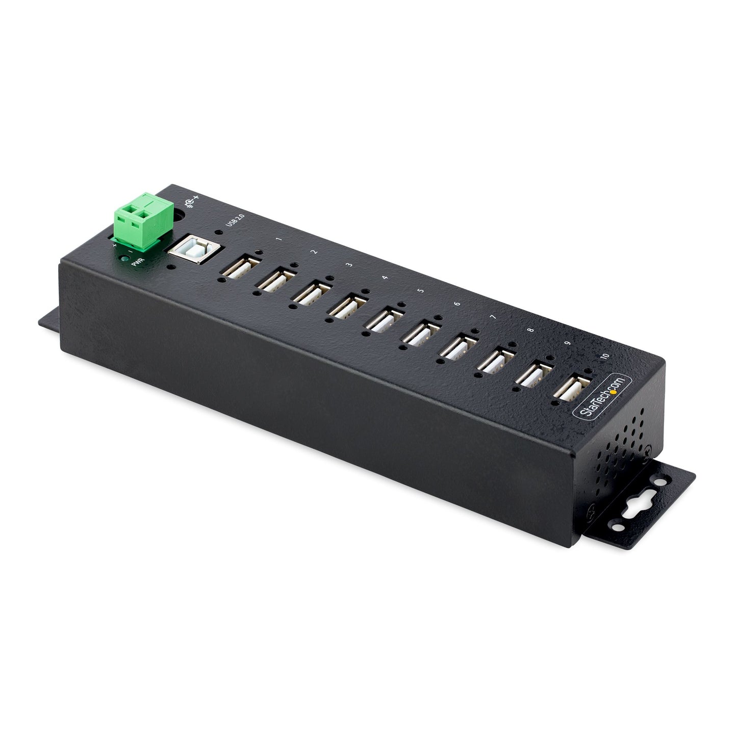StarTech.com 10-Port Industrial USB 2.0 Hub, Rugged USB Hub w/ESD Level 4