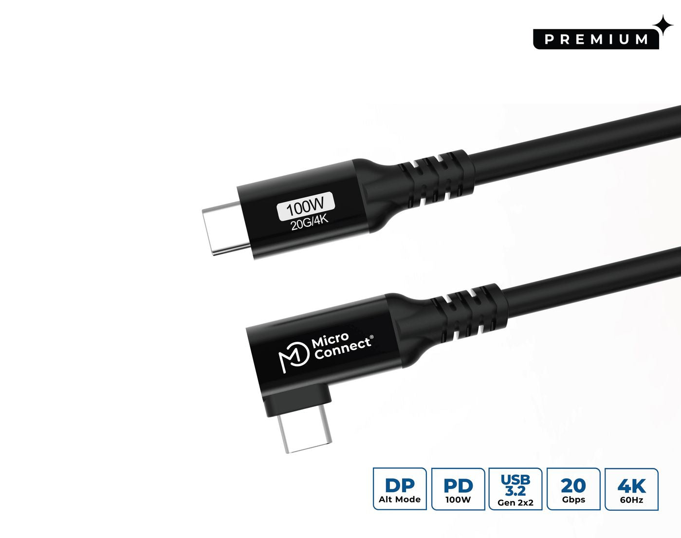 Microconnect USB3.2CC2-A USB cable USB 3.2 Gen 2x2 2 m USB C Black