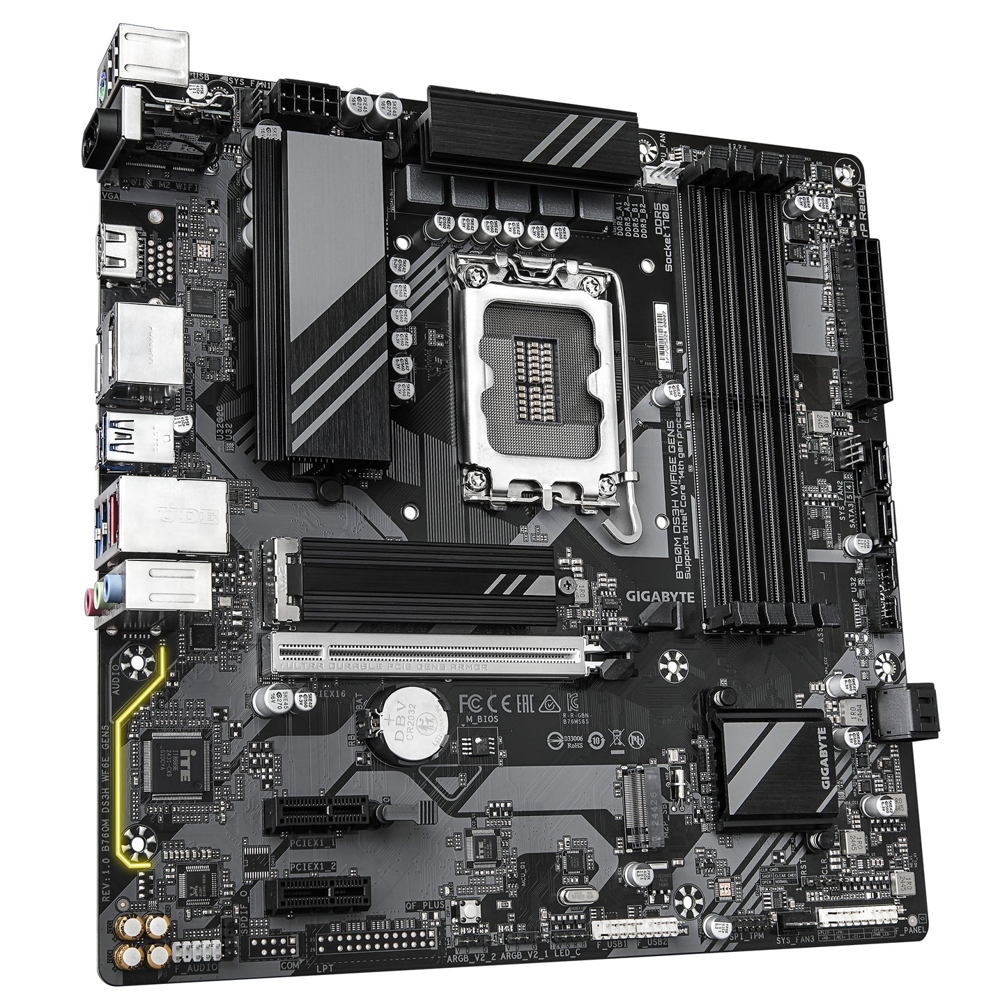 Gigabyte B760M DS3H WIFI6E GEN5 Motherboard - Supports Intel Core 14th Gen CPUs