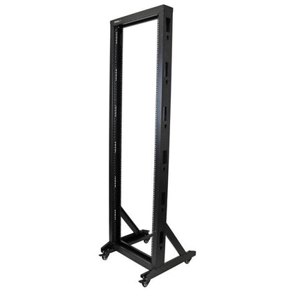 StarTech.com 42U 2-Post Open Frame Server Rack, 19in Rolling IT Rack with 661lb