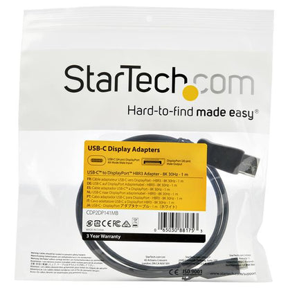 StarTech.com 3.3ft (1m) USB C to DisplayPort 1.4 Cable - 8K/5K/4K USB Type-C to DP
