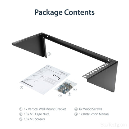 StarTech.com 4U 19in Steel Vertical Wall Mount Equipment Rack Bracket - TAA
