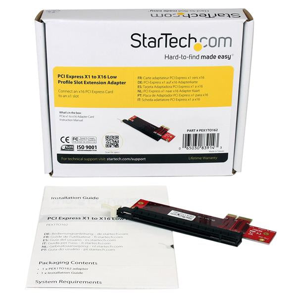 StarTech.com PCI Express X1 to X16 Low Profile Slot Extension Adapter - TAA Hub