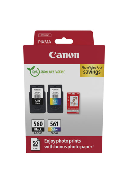 Canon 3713C008/PG-560+CL-561 Black Ink Cartridge (Canon Pixma TS 5350)