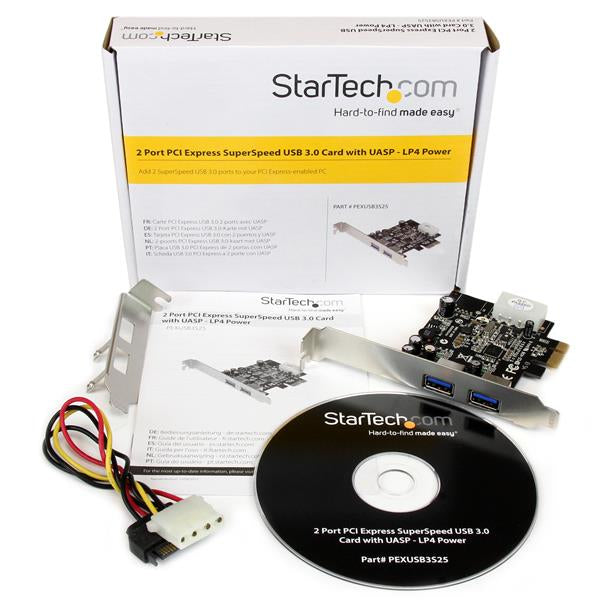 StarTech.com 2 Port PCI Express PCIe SuperSpeed (5Gbps) USB 3.0 Card Adapter with Hub (USB3S25)