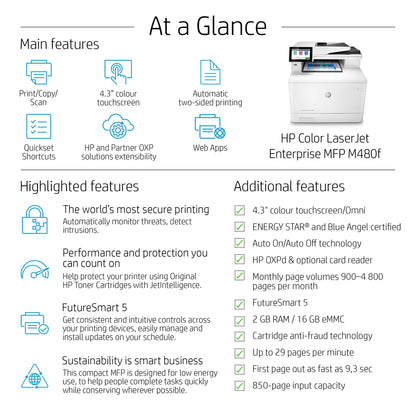 HP Color LaserJet Enterprise LaserJet Enterprise M480f Multifunction Color Printer