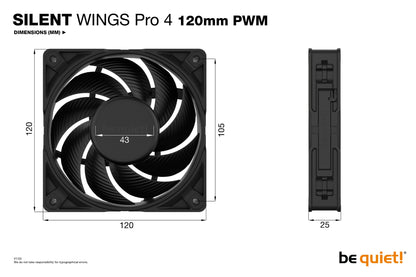 be quiet! SILENT WINGS PRO 4 | 120mm PWM Computer case Fan 12 cm Black 1 pc(s) Cooling