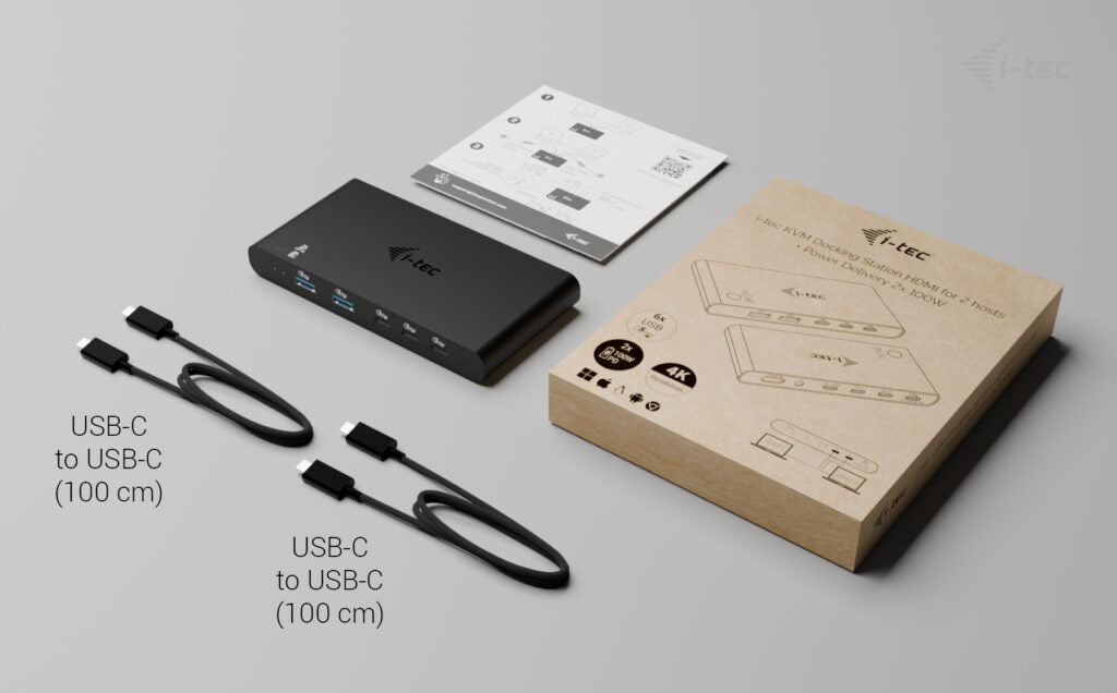 i-tec KVM for hosts USB-C Docking Station 100W