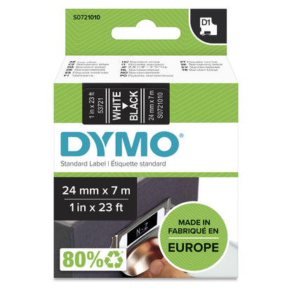 DYMO 53721/S0721010 DirectLabel-etikettes white on black 24mm x 7m for Dymo D1 Labels