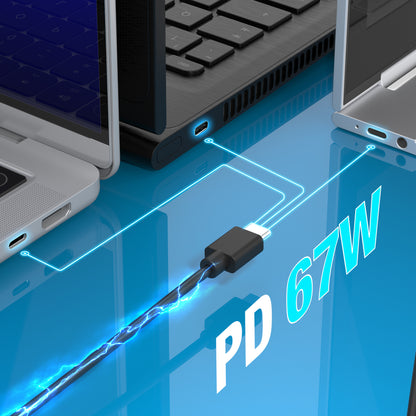 j5create JUP1565DCF3A-FN 67W GaN PD USB-C® Mini Charger with 3 Types of DC Connector
