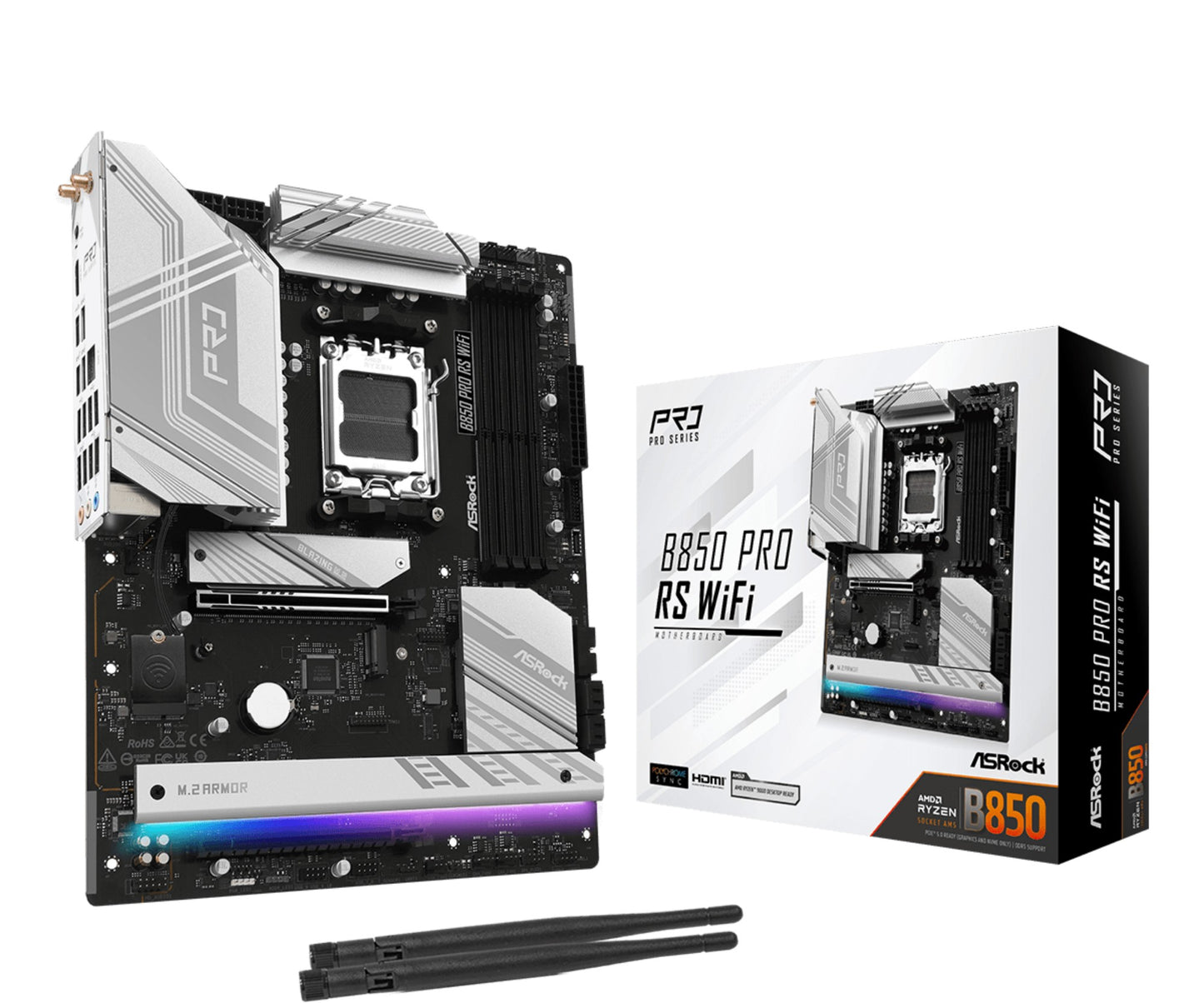 Asrock B850 Pro RS WiFi AMD B850 Socket AM5 ATX Motherboard
