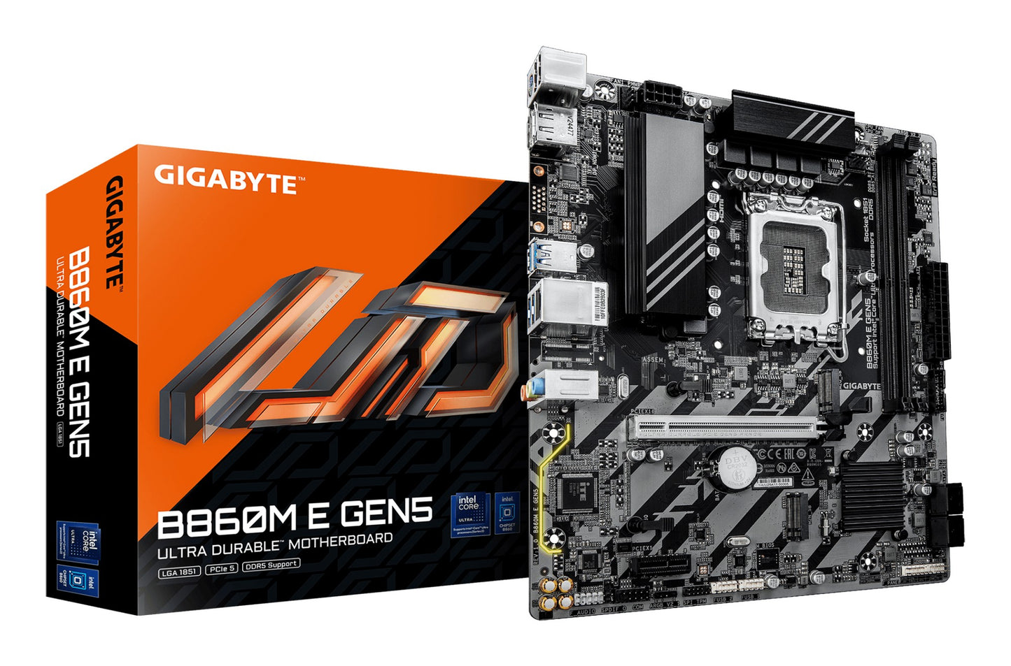 Gigabyte B860M E GEN5 Motherboard - Intel Core Ultra Series CPUs, 4+1+2 Phases VRM