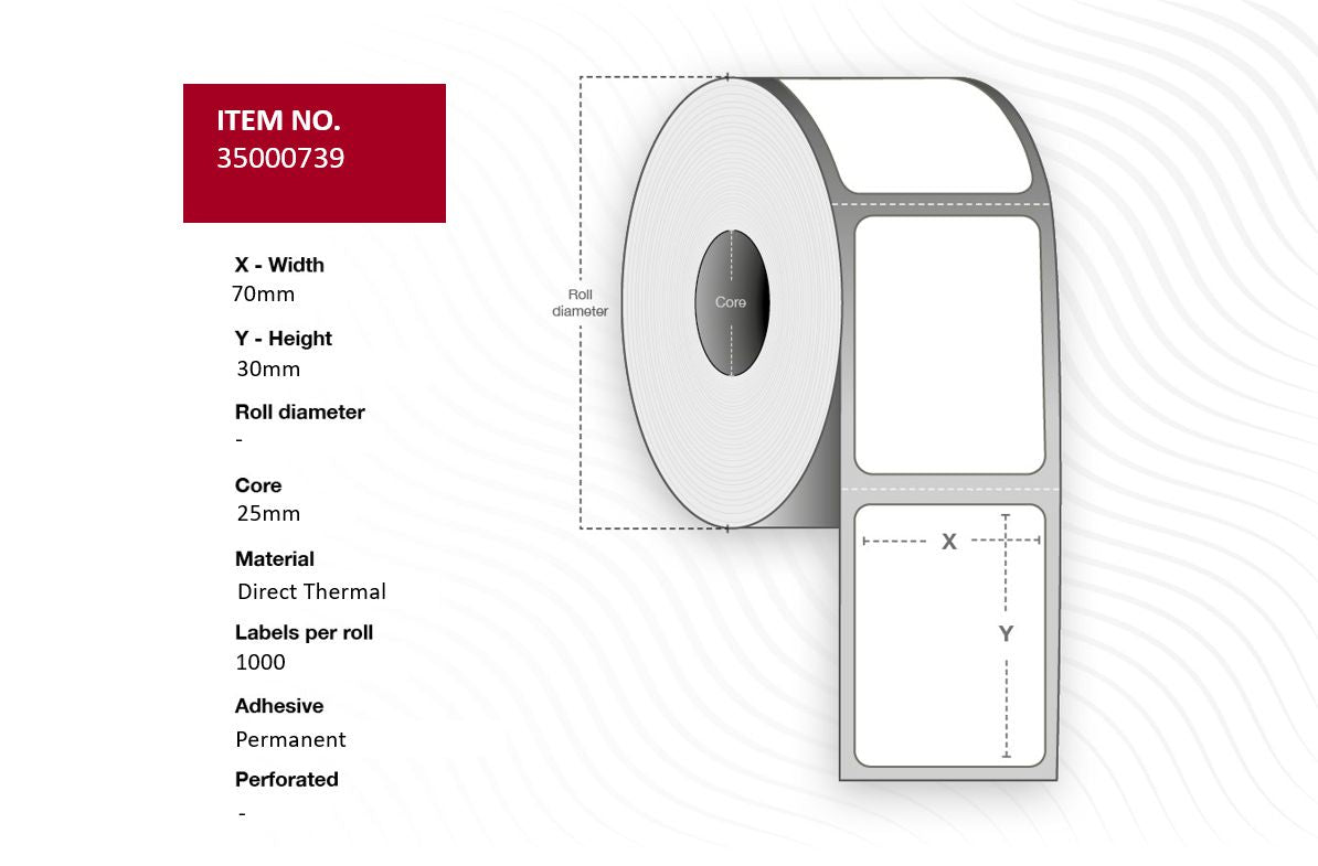 CAPTURE 35000739-24ROLLS printer label White Labels
