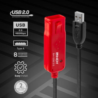 Lindy 8m USB 2.0 Active Extension Pro Cable