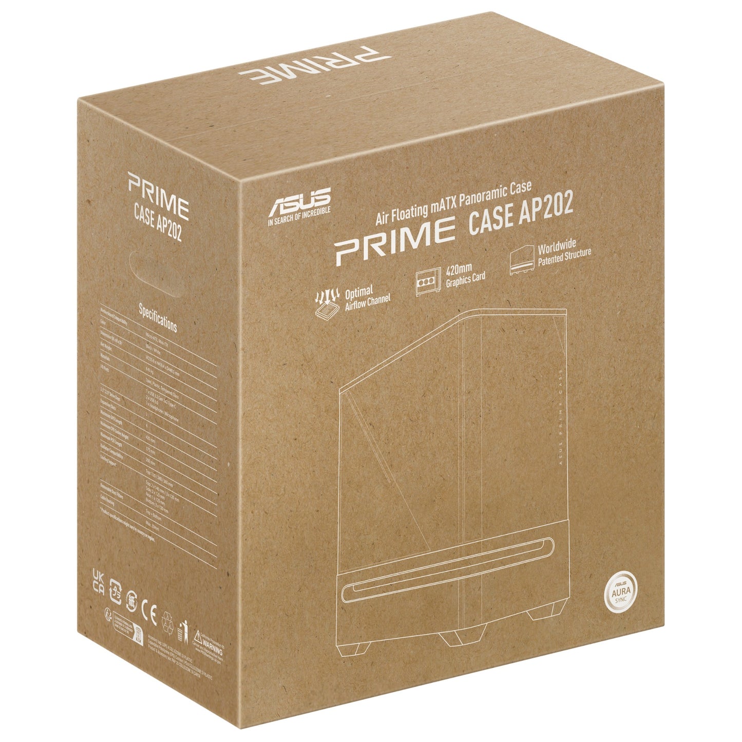 ASUS PRIME AP202 ARGB Mini Tower Black PC Case