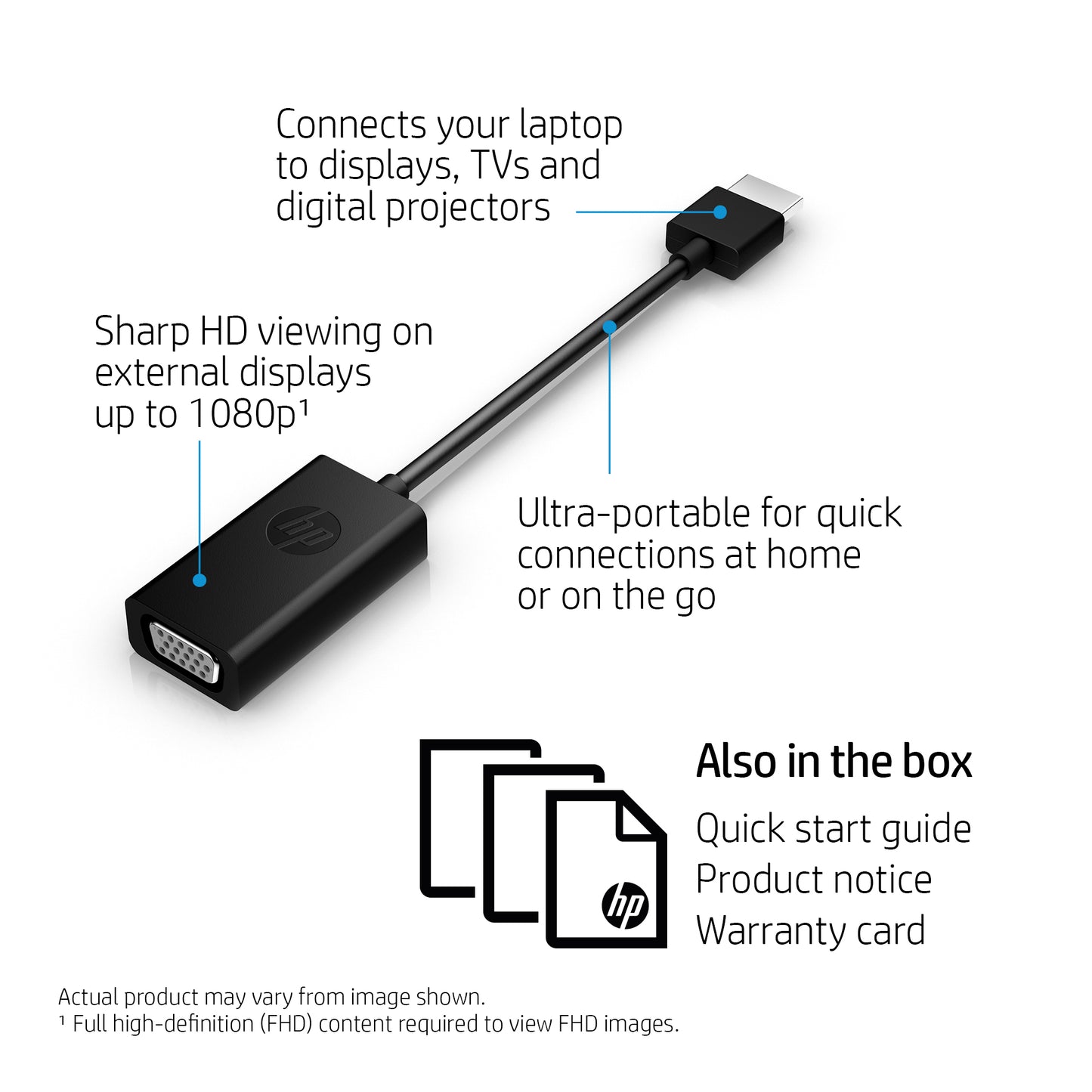 HP HDMI to VGA Adapter Cable