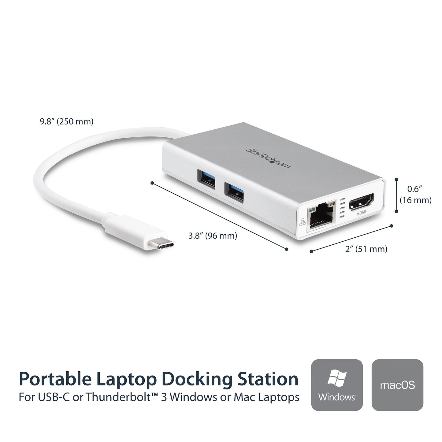 StarTech.com Multiport Adapter Travel USB-C Docking Station 60W