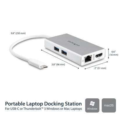 StarTech.com Multiport Adapter Travel USB-C Docking Station 60W
