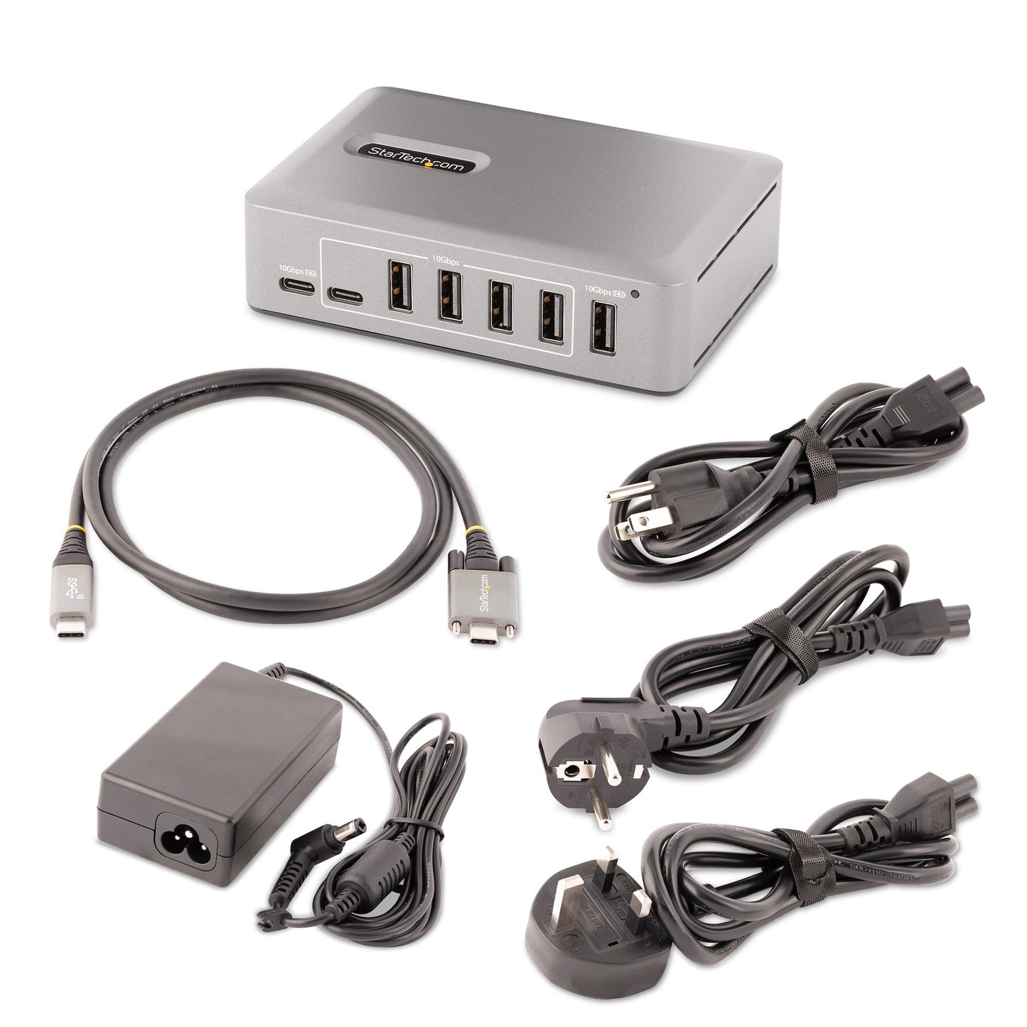 StarTech.com 10-Port USB-C Hub - 8x USB-A/2x USB-C - Self-Powered w/65W Power Supply