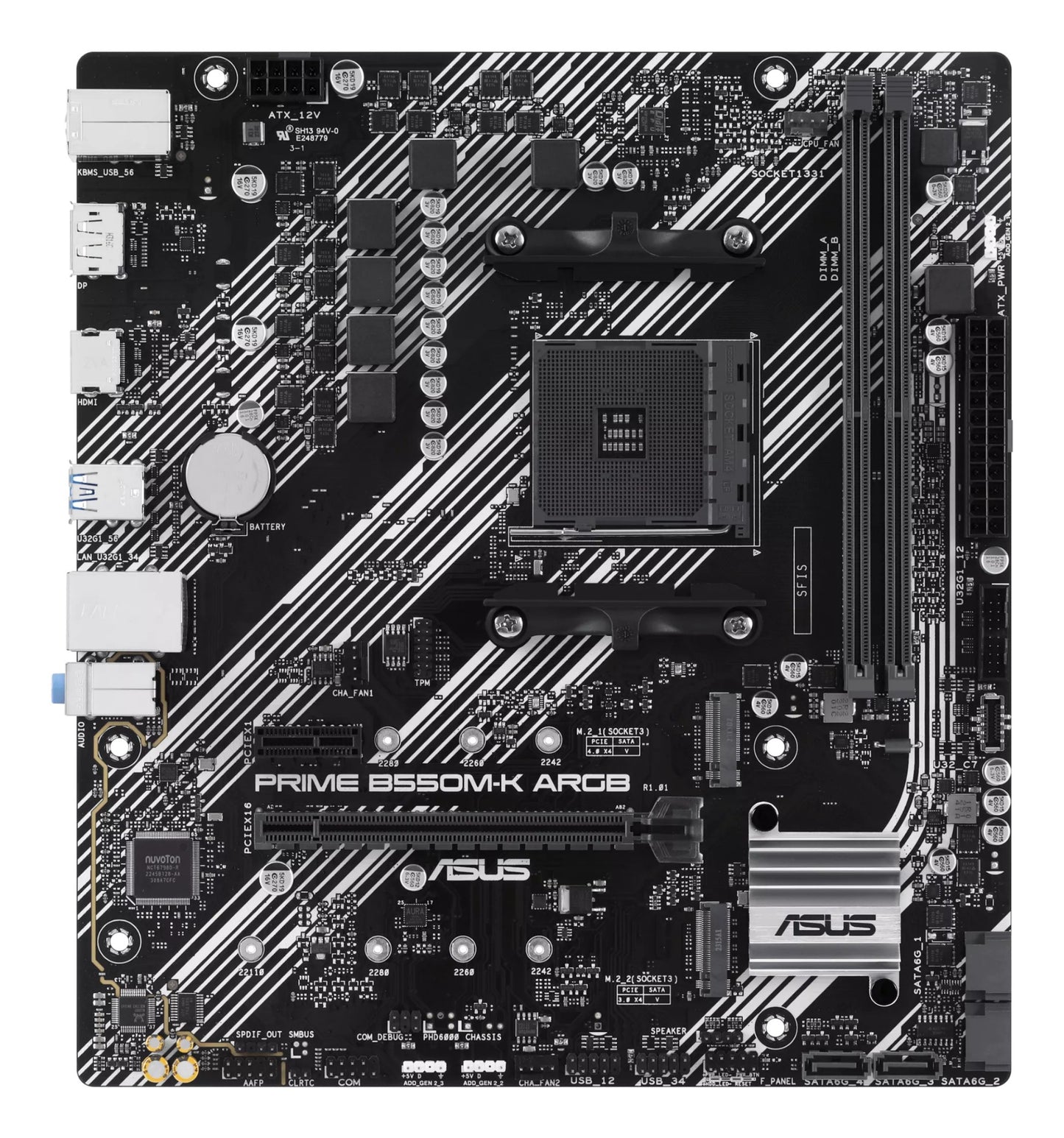 ASUS PRIME B550M-K ARGB AMD B550 Socket AM4 micro ATX Motherboard