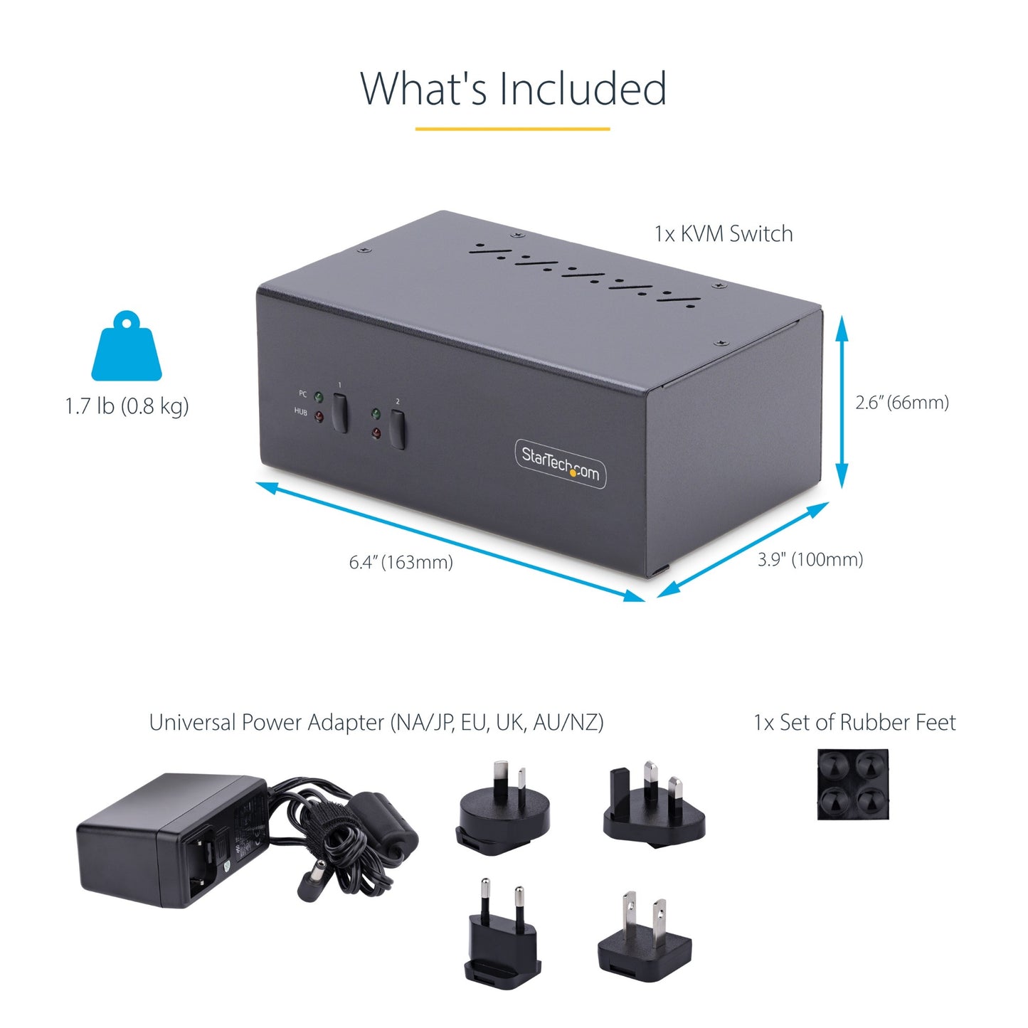StarTech.com 2-Port Dual-Monitor DisplayPort KVM Switch, 4K 60Hz, 2x USB 5Gbps Hub