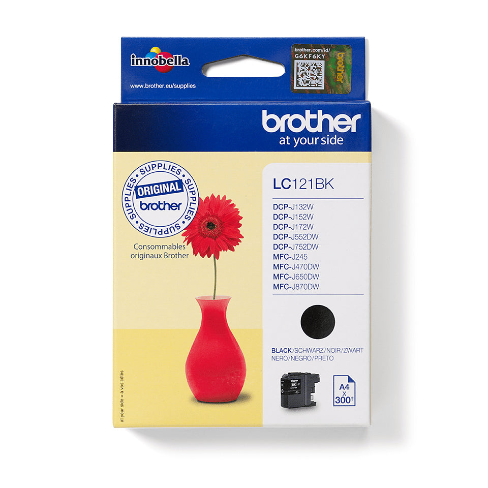 Brother LC-121BK Black Ink Cartridge (300 pages)