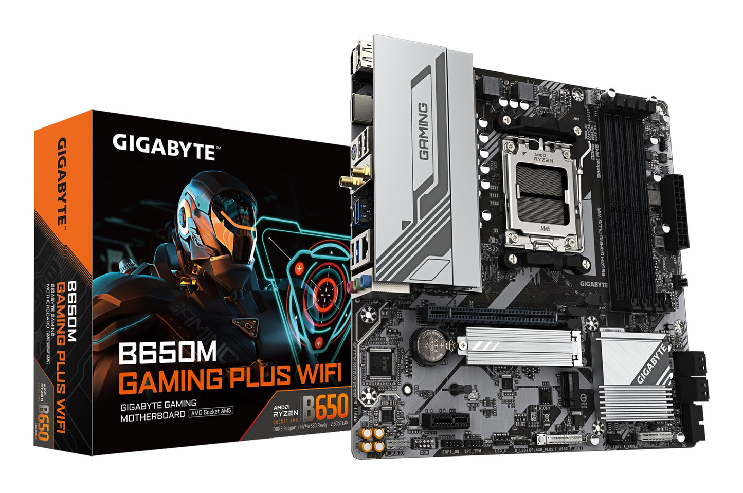 Gigabyte B650M GAMING PLUS WIFI Motherboard - AMD Ryzen 9000 CPUs, 5+2+2 Phases VRM