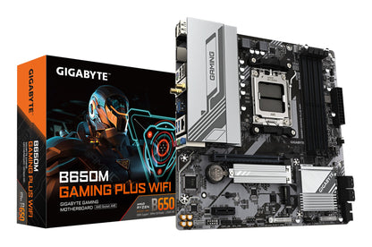 Gigabyte B650M GAMING PLUS WIFI Motherboard - AMD Ryzen 9000 CPUs, 5+2+2 Phases VRM