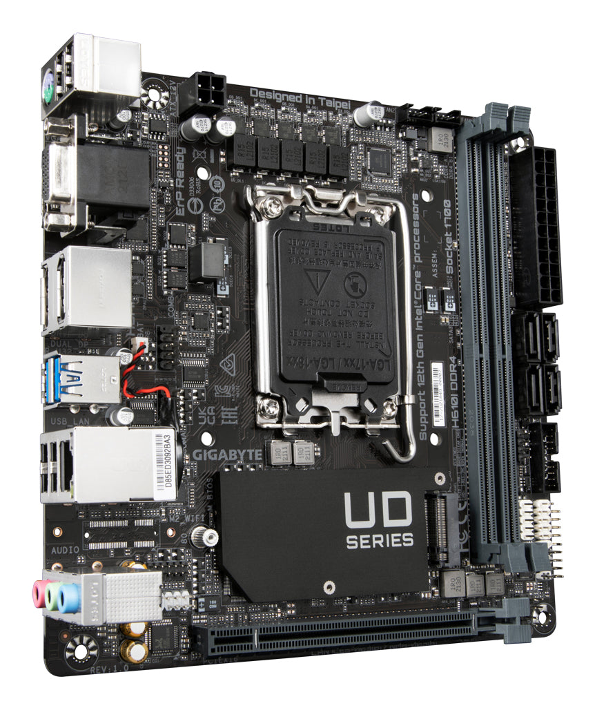 Gigabyte H610I DDR4 Motherboard - Supports Intel Core 14th CPUs, 4+1+1 Hybrid