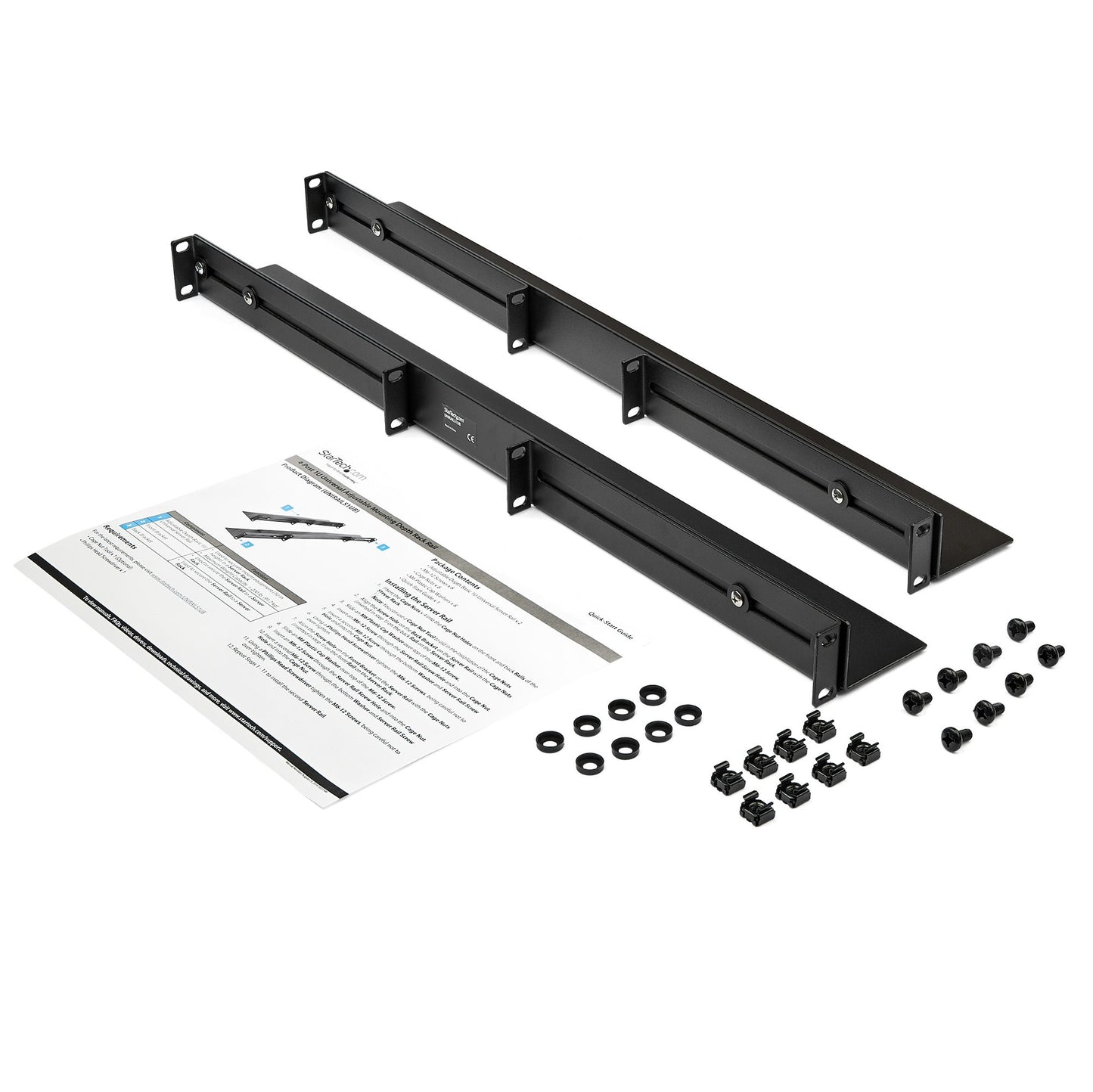 StarTech.com 1U 19 inch Server Rack Rails - 24-36 inch Adjustable Depth - Universal