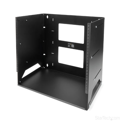 StarTech.com 2-Post 8U Open Frame Wall Mount Network Rack with Built-in Shelf, Wall