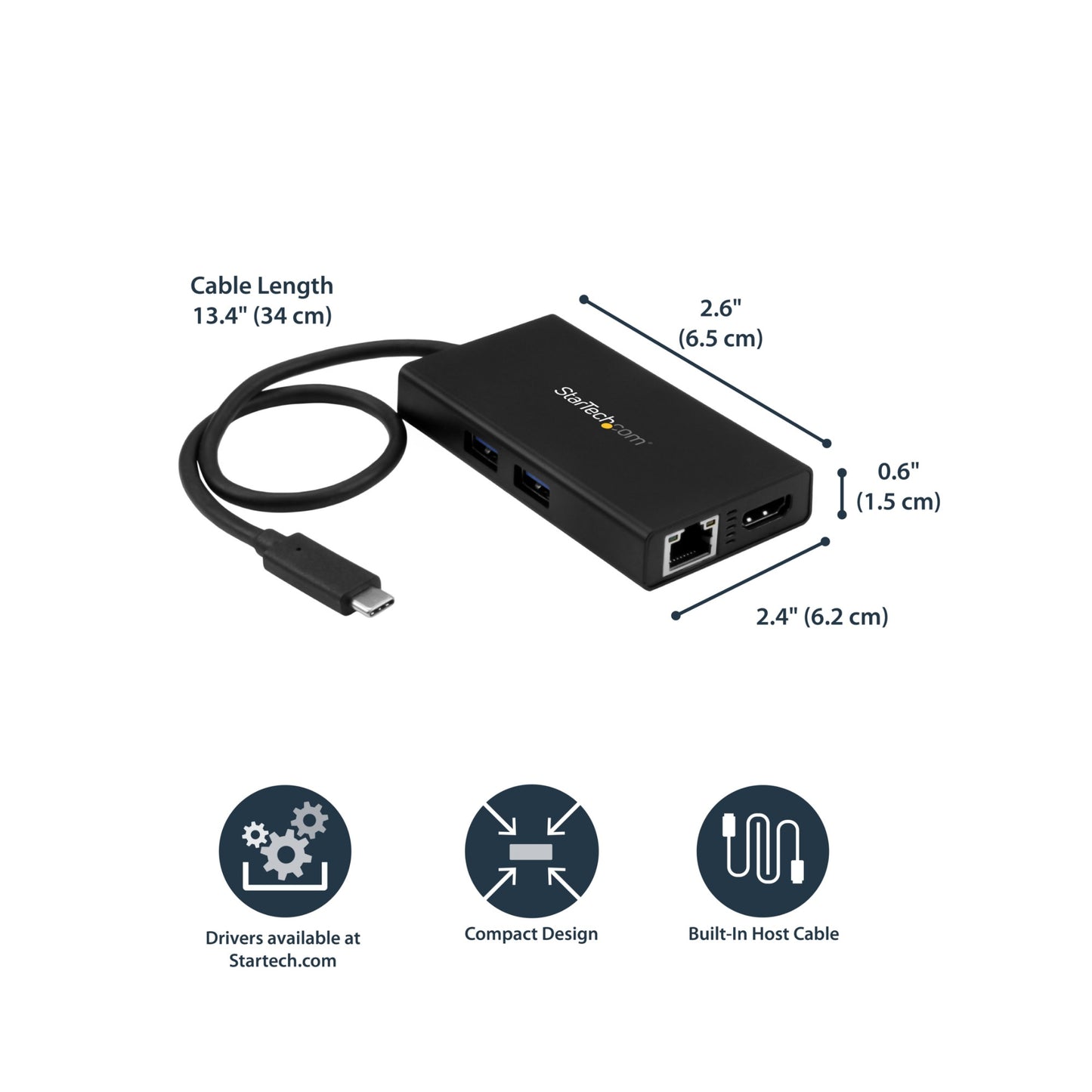 StarTech.com Multiport Adapter Travel USB-C Docking Station 60W