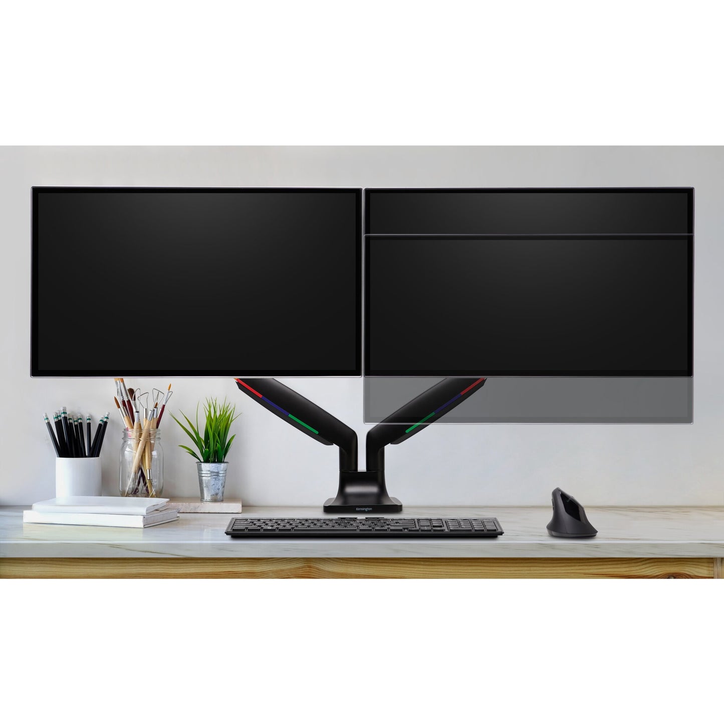 Kensington SmartFit One-Touch Height-Adjustable Dual Monitor Arm Mount