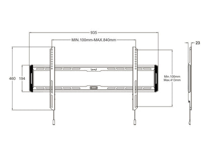 MULTIBRACKETS M Universal Wallmount Fixed Large Black