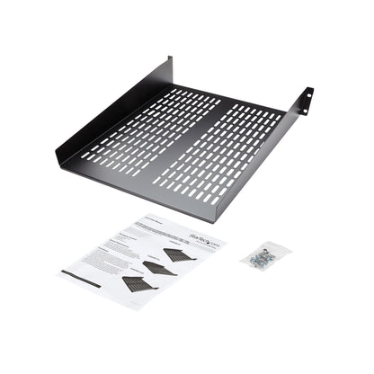 StarTech.com 2U Server Rack Shelf - Universal Vented Rack Mount Cantilever Tray for (HELF22V)