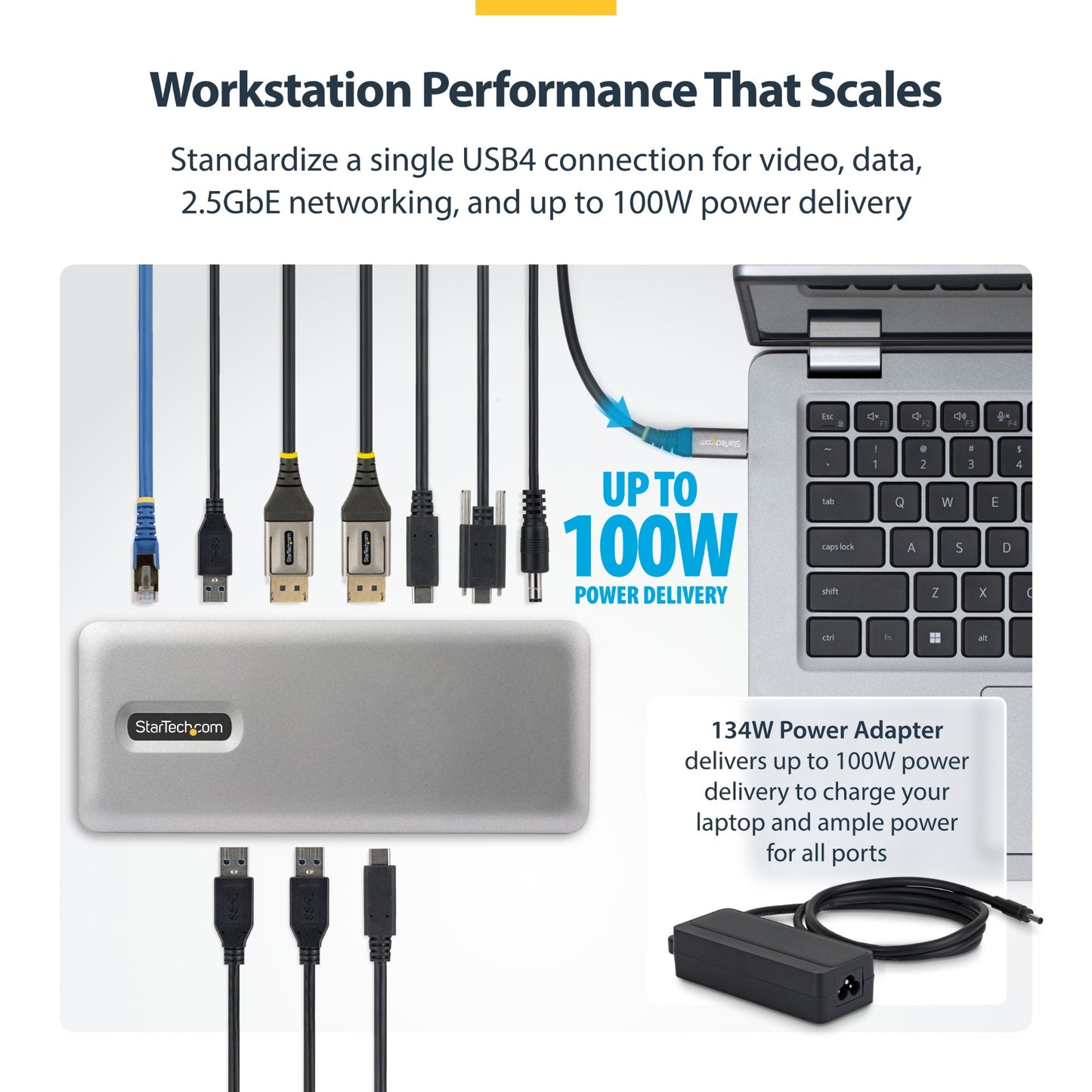 StarTech.com USB4 USB-C Docking Station 100W