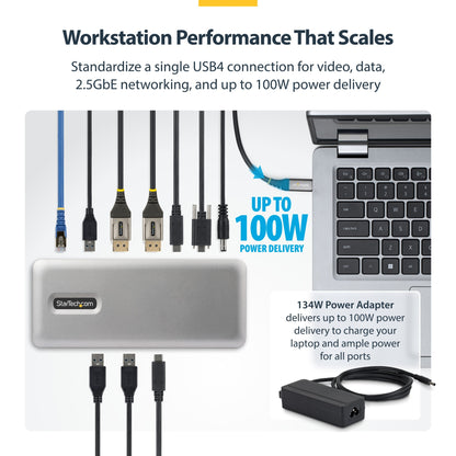 StarTech.com USB4 USB-C Docking Station 100W