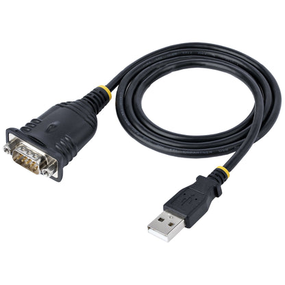 StarTech.com 3ft (1m) USB to Serial Cable, DB9 Male RS232 to USB Converter, Prolific