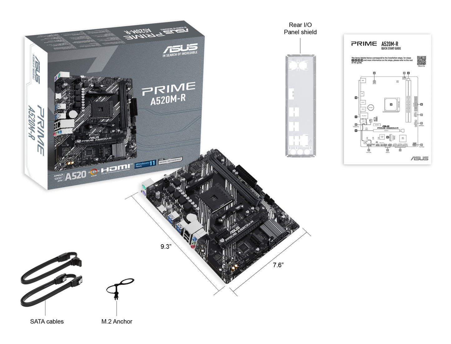 ASUS PRIME A520M-R AMD A520 Socket AM4 micro ATX Motherboard