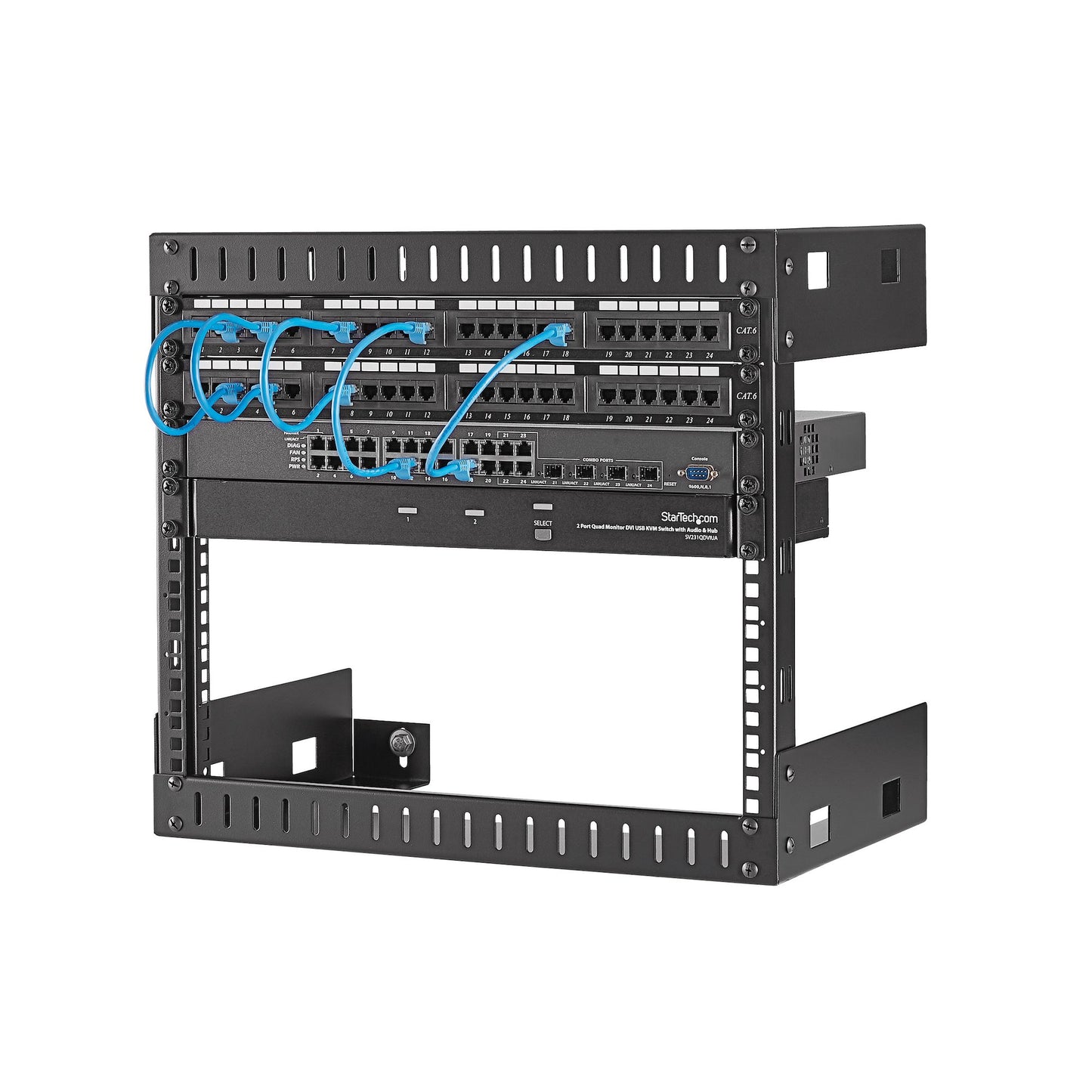 StarTech.com 2-Post 8U Heavy-Duty Wall-Mount Network Rack, 19" Open Frame Server
