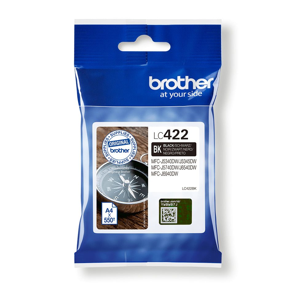 Brother LC-422BK Black Ink Cartridge (550 pages, Brother MFC-J 5340)