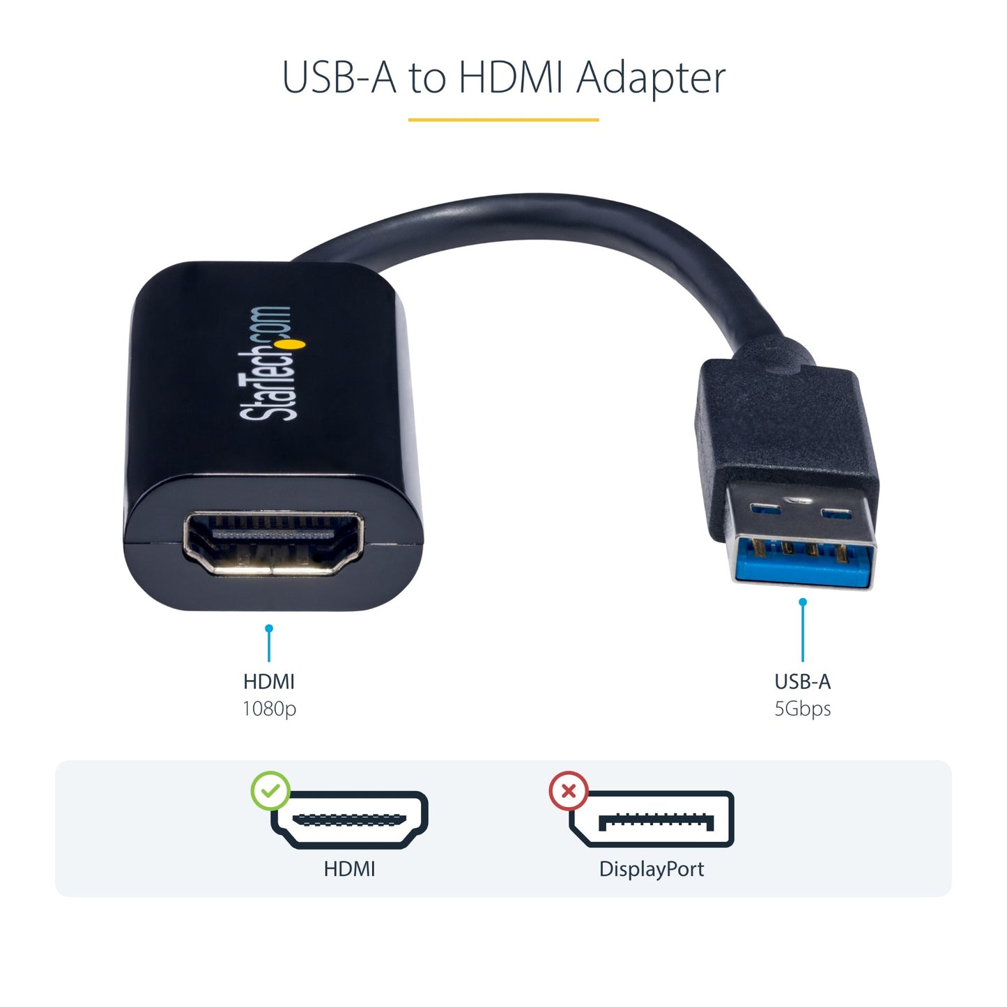 StarTech.com USB 3.0 to HDMI Adapter, USB to HDMI Monitor Converter for Windows Hub