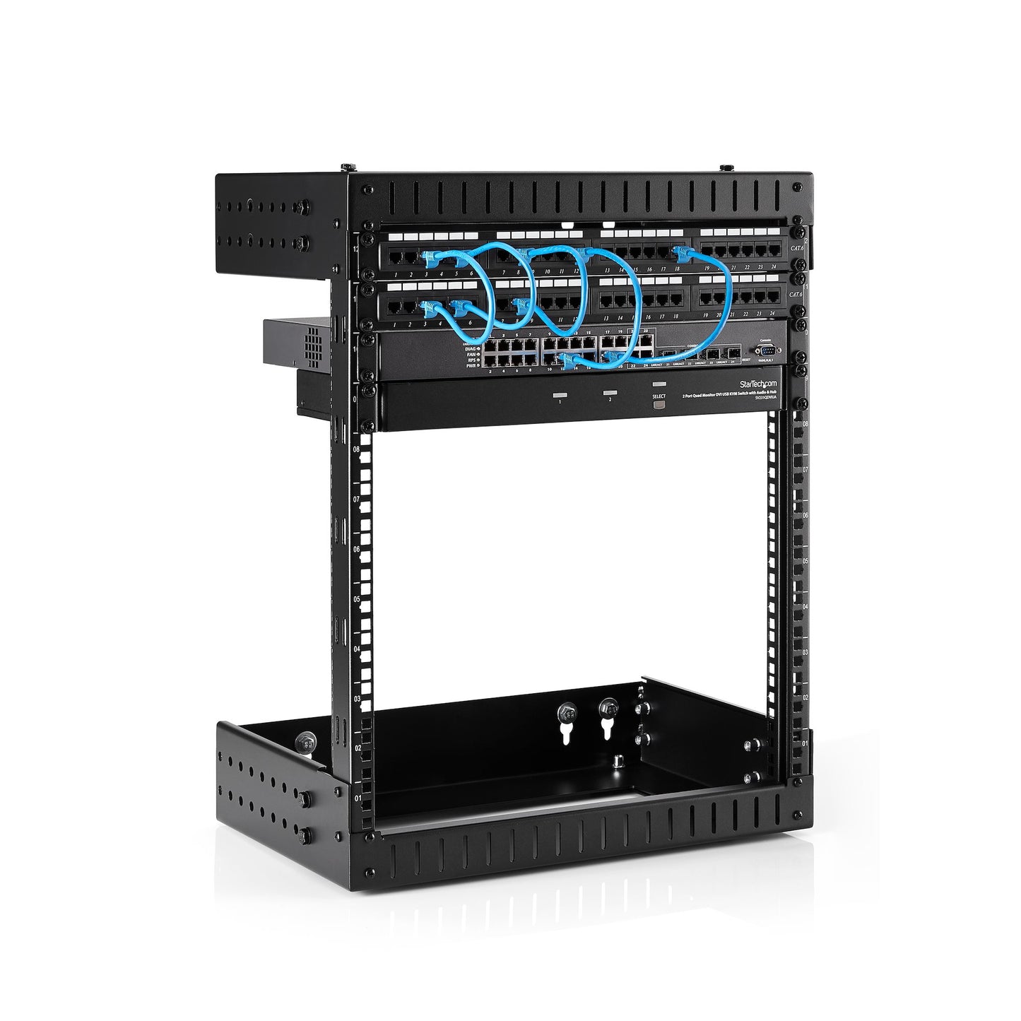 StarTech.com 2-Post 12U Heavy-Duty Wall Mount Network Rack, 19" Open Frame Server