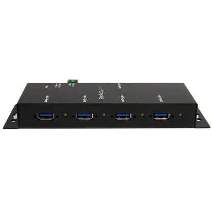 StarTech.com 4-Port USB 3.0 Hub - 5Gbps - Metal Industrial USB-A Hub - Wall or Desk