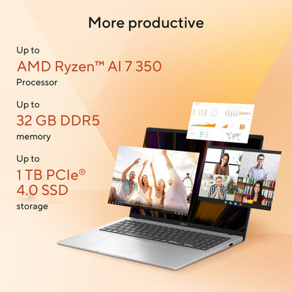 ASUS Vivobook 16 M1607KA-MB148W Copilot+ PC 16" Ryzen AI 5 340 16GB 512GB SSD Laptop