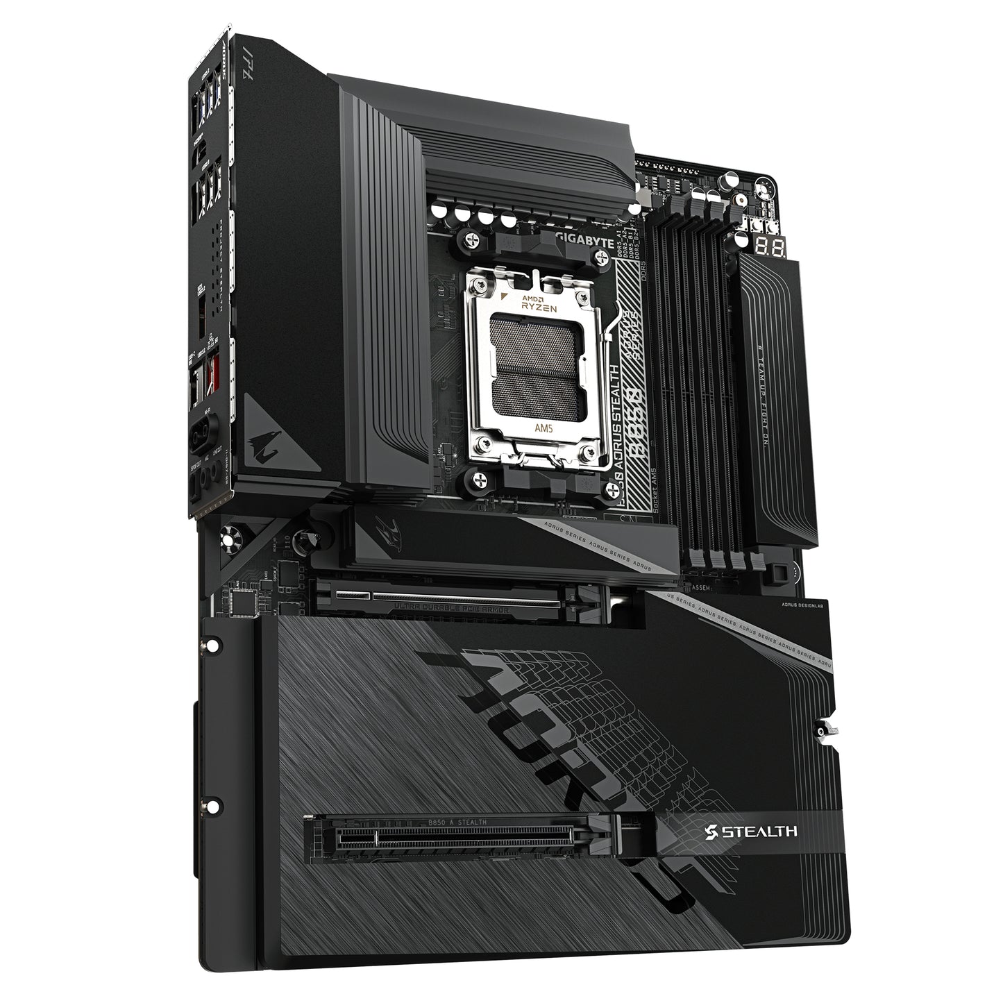 Gigabyte B850 AORUS STEALTH Motherboard - AMD Ryzen 9000 Series CPUs, 14+2+2 Phases