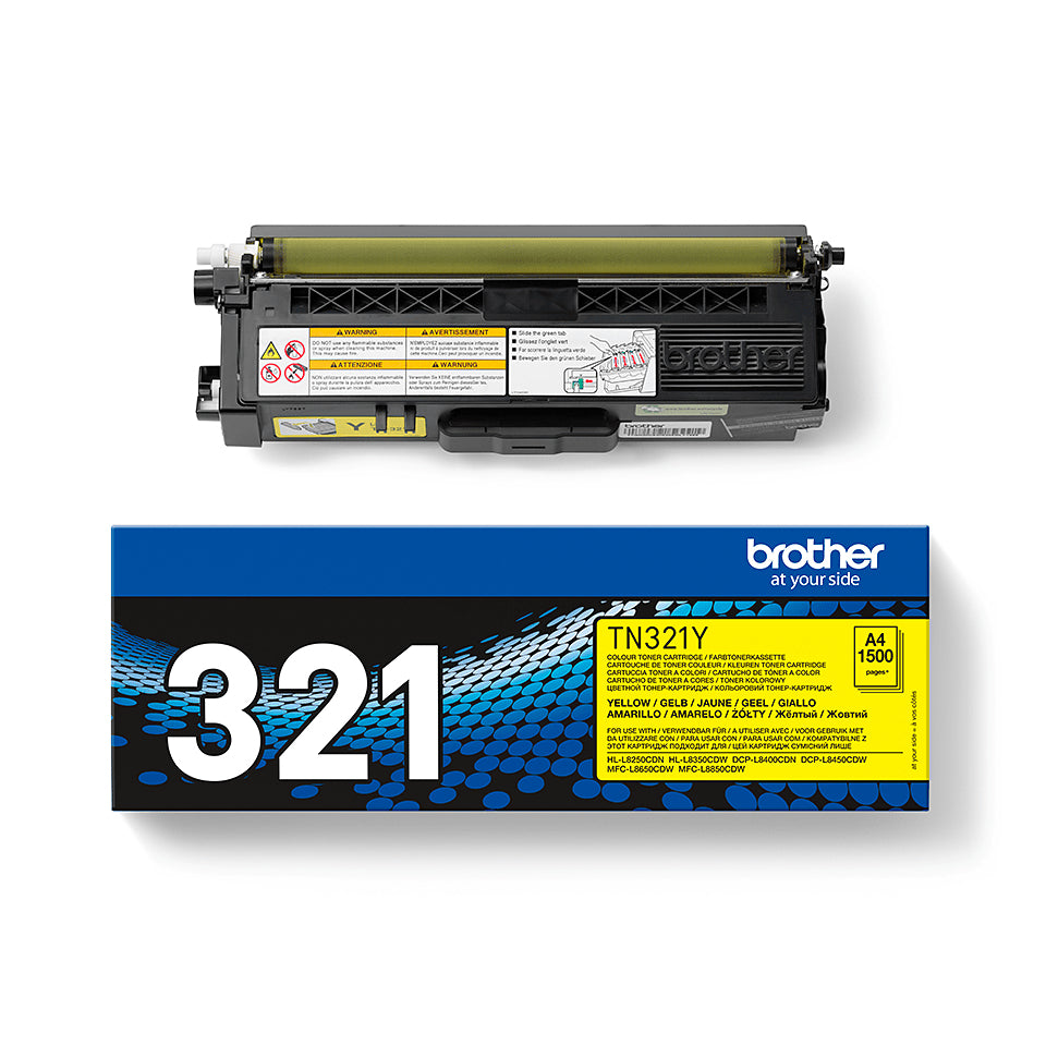Brother TN-321Y Yellow Toner Cartridge (1.5K pages)