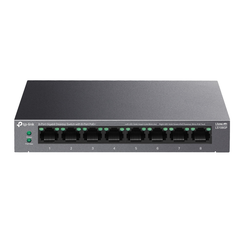 TP-LINK LiteWave 8-Port Gigabit Desktop Switch with 8-Port PoE+