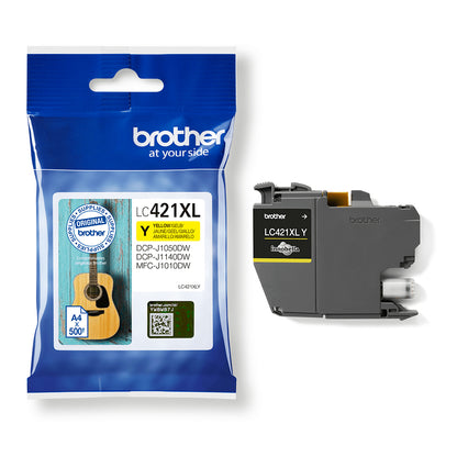 Brother LC-421XLY Yellow Ink Cartridge (500 pages, Brother DCP-J 1050)